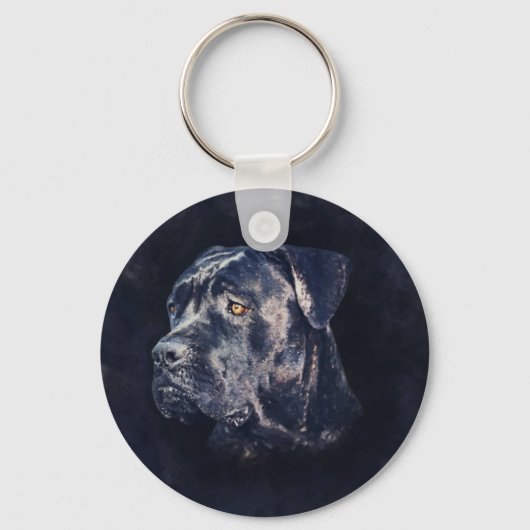 Cane Corso - Italiaans Mastiff-portret Sleutelhanger (Voorkant)
