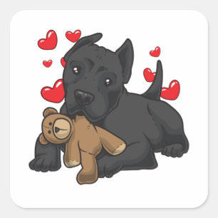 Cane Corso Italiano met gevulde dier Vierkante Sticker