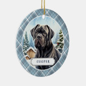 Cane Corso Keramische Cirkel Ornament (Rechts)