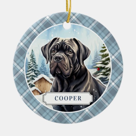 Cane Corso Keramische Cirkel Ornament (Voorkant)