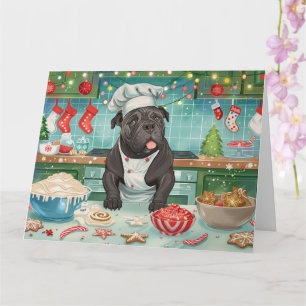 Cane Corso Kerstbakfeest: Festieve Kerstmis Kaart