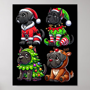 Cane Corso Kerstboom Santa Elf Kostuumhond 1 Poster