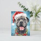Cane Corso Kerstborstel schilderen kunstwerk Briefkaart (Staand voorkant)