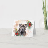Cane Corso Kerstkrans Feestelijke Pup Kaart (Voorkant)