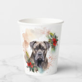Cane Corso Kerstkrans Feestelijke Pup Papieren Bekers (Voorkant)