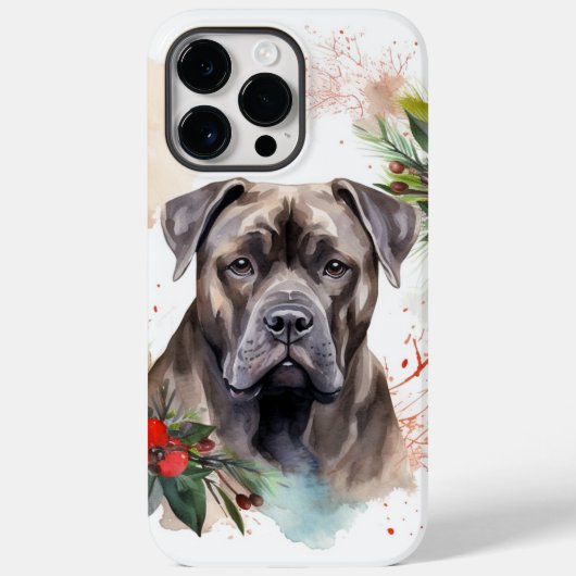 Cane Corso Kerstkrans Festieve Pup Case-Mate iPhone Case (Achterkant)