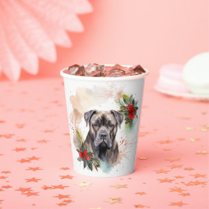 Cane Corso Kerstkrans Festieve Pup Papieren Bekers