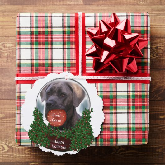 Cane Corso Kerstmis Ornament Kaart (Insitu (Geschenk))