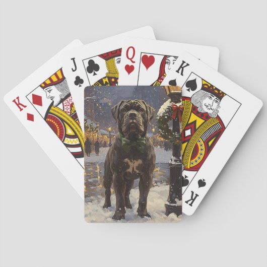 Cane Corso Kerstmis Pokerkaarten (Achterkant)