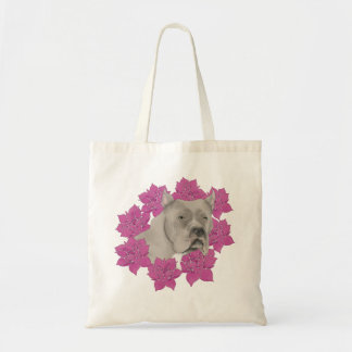 Cane Corso met roze bloemen Tote Bag