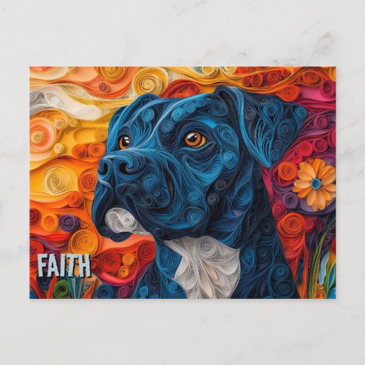 Cane Corso Papier Quilling Art Dog Portret Briefkaart (Voorkant)