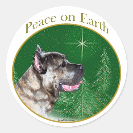 Cane Corso Peace Ronde Sticker (Voorkant)