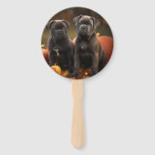 Cane Corso Puppy Herfst Delight Pompoen Handwaaier (Achterkant)
