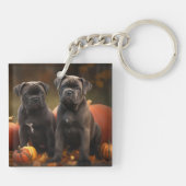Cane Corso Puppy Herfst Delight Pompoen Sleutelhanger (Achterkant)