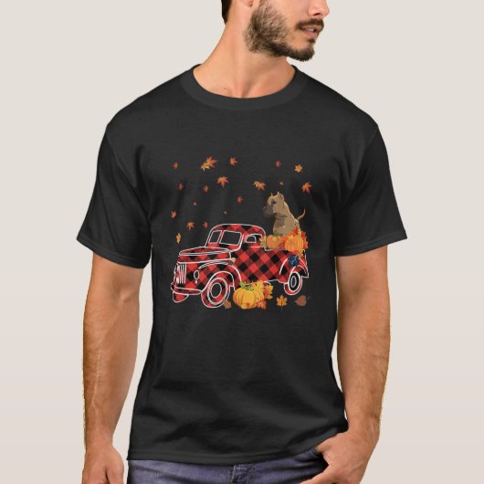 Cane Corso Riding Leopard Plaid Truck Thanksgiving T-shirt (Voorkant)