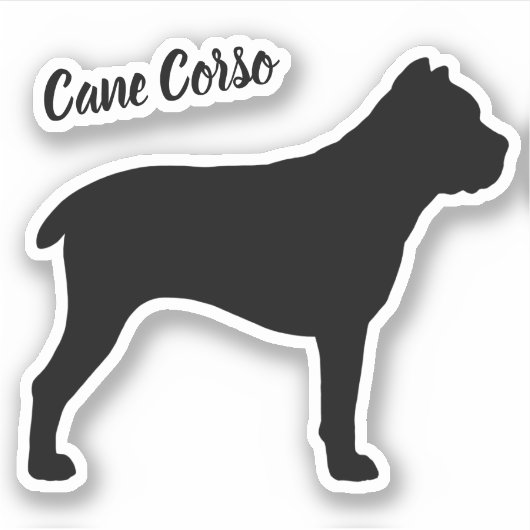 Cane Corso Silhouet Hondenras Vinyl Sticker (Voorkant)