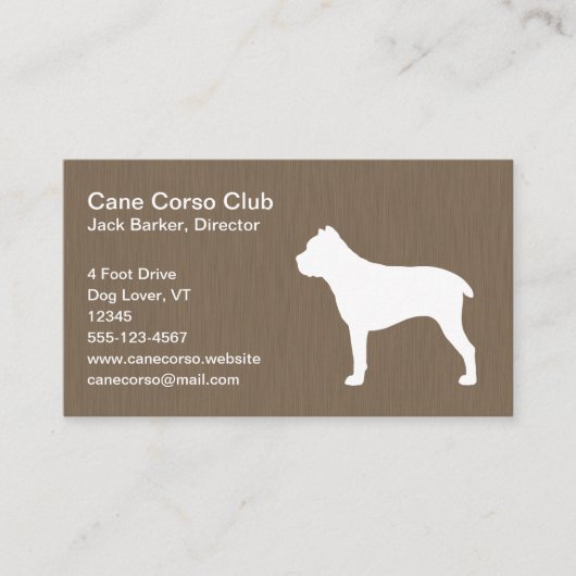Cane Corso Silhouet Visitekaartje (Voorkant)