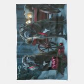 Cane Corso Snowy Sleigh Kerst Decor Theedoek (Verticaal)