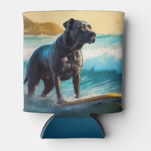 Cane Corso strand surfen schilderij Blikjeskoeler (Voorkant)