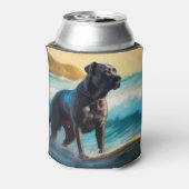 Cane Corso strand surfen schilderij Blikjeskoeler (Blikje Achterkant)