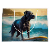 Cane Corso strand surfen schilderij Groot Cadeauzakje (Voorkant)