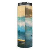 Cane Corso strand surfen schilderij Thermosbeker (Achterkant)