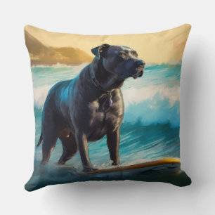 Cane Corso Strand Surfing Schilderij Kussen