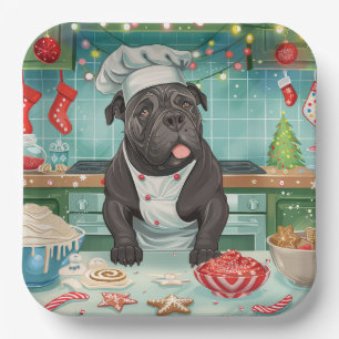 Cane Corso Vakantie Bakken: Feestelijke Kerst Papieren Bordje