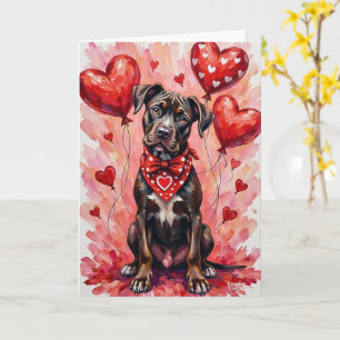 Cane Corso Valentijnsdag Hond met Harten Rood Kaart