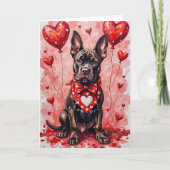 Cane Corso Valentijnsdag Hond Zittend met Harten R Kaart (Voorkant)