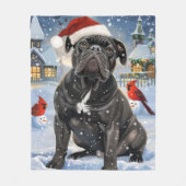 Cane Corso Winter Wonderland Kerstvreugde Fleece Deken (Voorkant)
