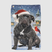 Cane Corso Winter Wonderland Kerstvreugde Golfhanddoek (Voorkant)