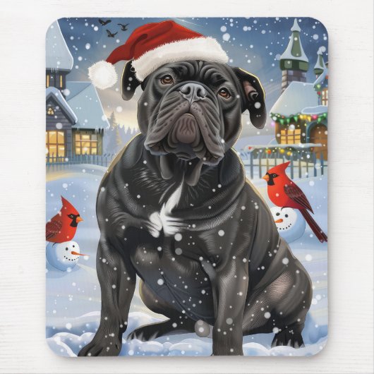 Cane Corso Winter Wonderland Kerstvreugde Muismat (Voorkant)
