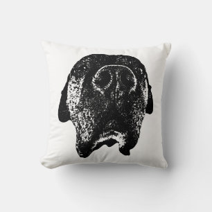Cane Corso Worpillow Inkt Hoofdtekening Kussen