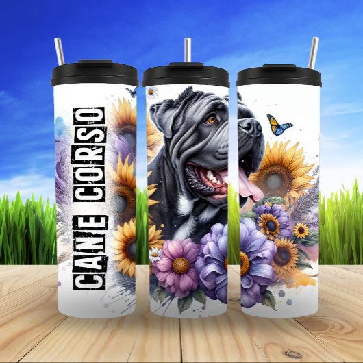Cane Corso's Sunny Floral Majesty Thermosbeker