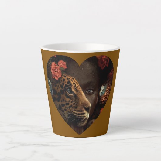 Caneca Afro Lion Latte Mok (Voorkant)