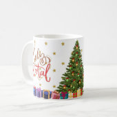 Caneca branca brilhante-Natal Koffiemok (Voorkant links)