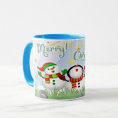 Caneca branca brilhante-Natal Mok (Voorkant links)