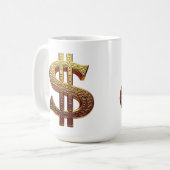 CANECA BRANCA CLÁSSICA -  CIFRÃO/TOM OURO KOFFIEMOK (Voorkant links)