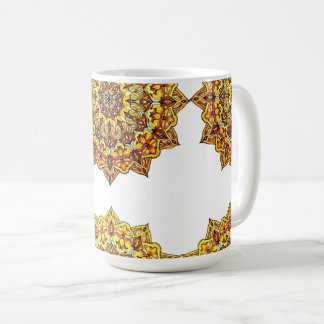 CANECA BRANCA CLÁSSICA - MANDALA TOM/OURO KOFFIEMOK