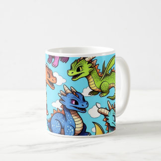 Caneca com desenho de vários dragões koffiemok