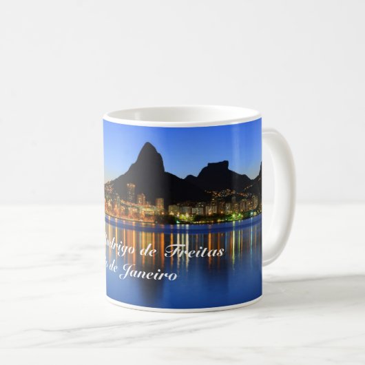 Caneca com foto da Lagoa Rodrigo de Freitas Koffiemok (Voorkant rechts)