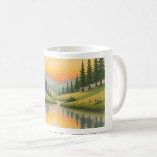 Caneca com paisagem de montanha koffiemok