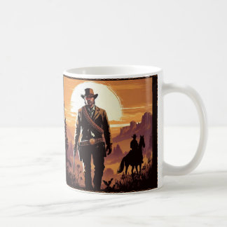 Caneca cowboy ao pôr do sol no deserto koffiemok
