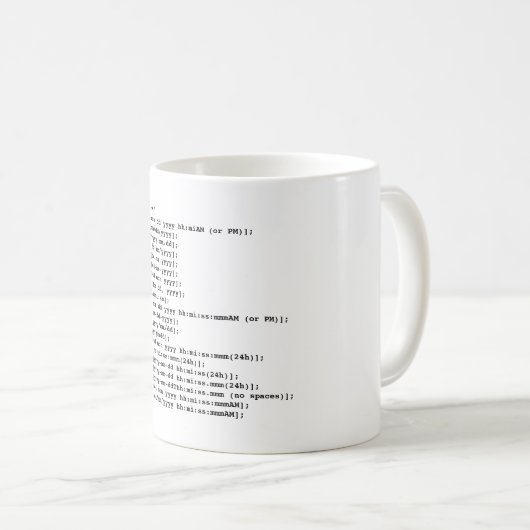 CANECA DE CAFÉ SQL SERVER DATE FORMAT MUG (Devant droit)