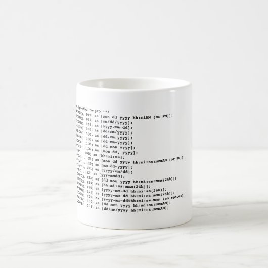 CANECA DE CAFÉ SQL SERVER DATE FORMAT MUG (Centre)