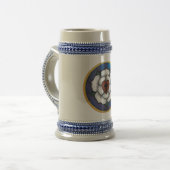 Caneca de cerveja com Rosa e citação de lutero Bierpul (Voorkant links)