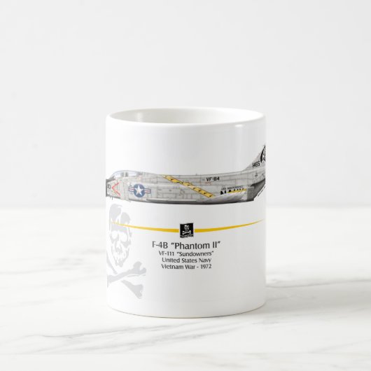 Caneca do caça F-4B Phantom VF-184 "Jolly Rogres" Koffiemok (Center)