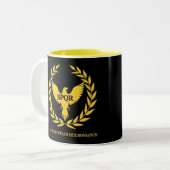 Caneca Dois Tons(Two-Tone Mug)Águia Romana Preto Tweekleurige Koffiemok (Voorkant links)