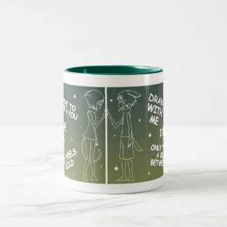 Caneca Draw With Me Tweekleurige Koffiemok